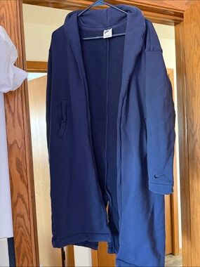 Nike Navy Blue Hooded Fleece Coat